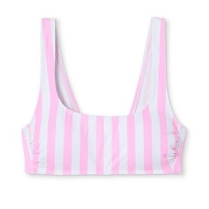 NWT Stoney Clover Lane x Target Women's Striped Pink & White Bralette Bikini Top
